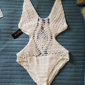 NWT Crochet One Piece Bathing suit